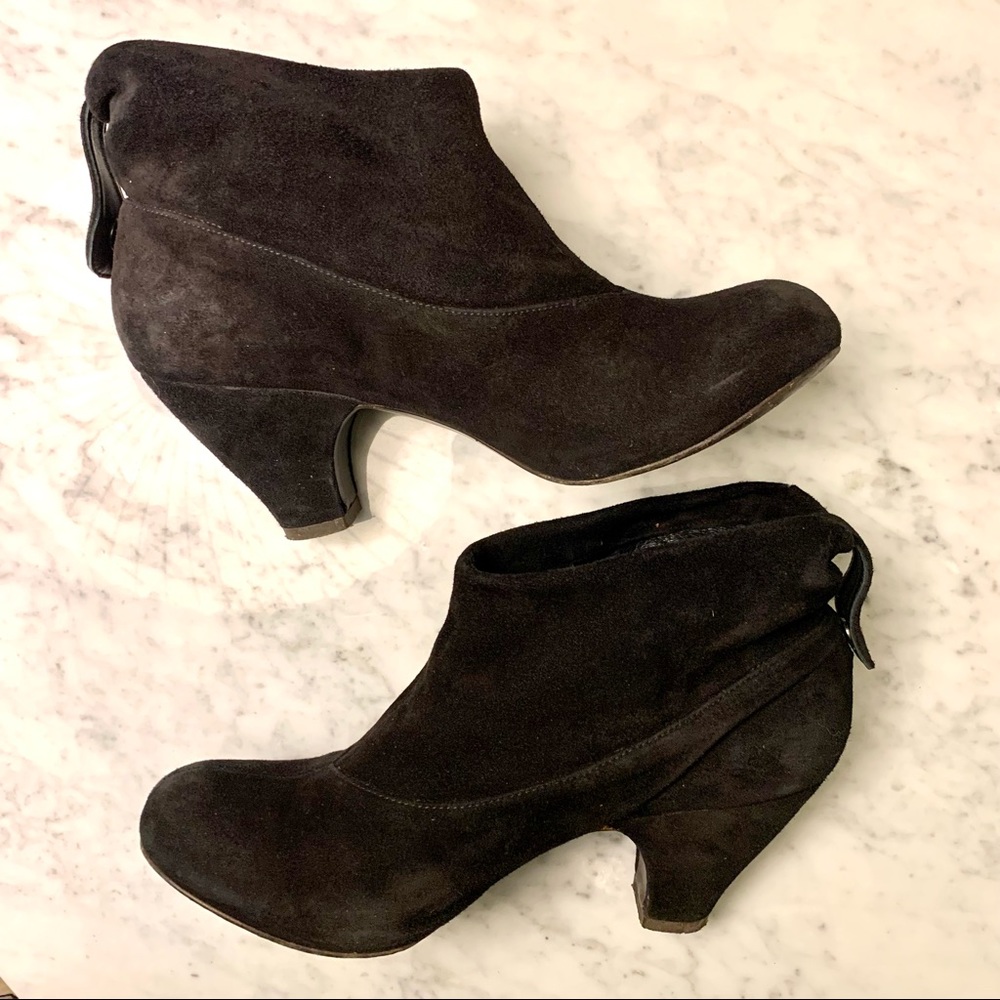 Coclico Black Suede 3" Heel Ankle Boots 37.5